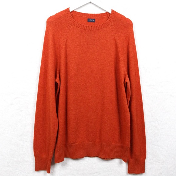 J. Crew Other - J CREW Lambswool Blend Crew Neck Sweater Pullover Burnt‎ Orange Fall Mens Sz XL